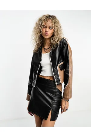 Heartbreak Giacca biker in similpelle PU nera in coordinato