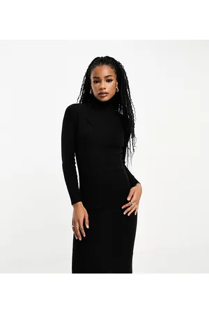 Brave Soul Petite - Rebecca - Vestito midi accollato in maglia