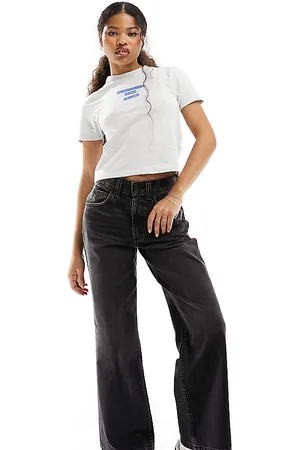 ASOS ASOS DESIGN Petite - Dad jeans slavato