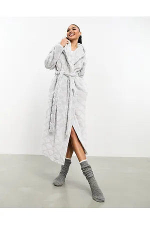 Boux Avenue Vestaglia grigia taglio lungo con cuori in rilievo