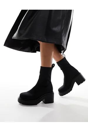 Monki Stivaletti neri con tacco e plateau
