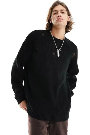 ASOS Maglione oversize lavorato a coste inglesi con dettaglio smagliato