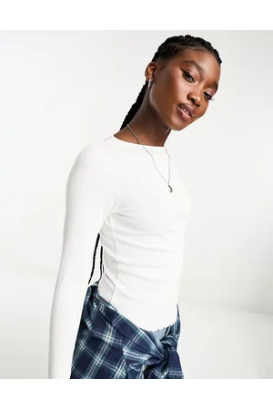 New Look Top a maniche lunghe con bordi ondulati