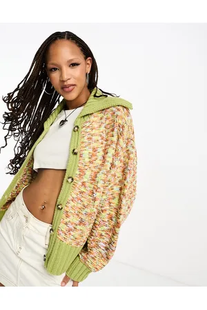 Native Youth Cardigan oversize mélange con bottoni