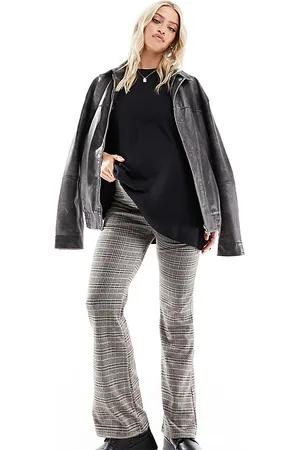 Mama;licious Mamalicious Maternity - Pantaloni con fascia sopra il pancione e stampa a quadri