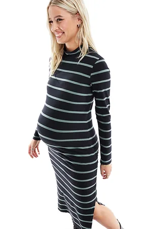Mama;licious Mamalicious Maternity - Vestito midi a righe e verde