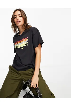 Wrangler T-shirt girlfriend sbiadito con logo rétro