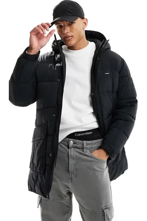 Calvin Klein Piumino lungo in nylon stropicciato