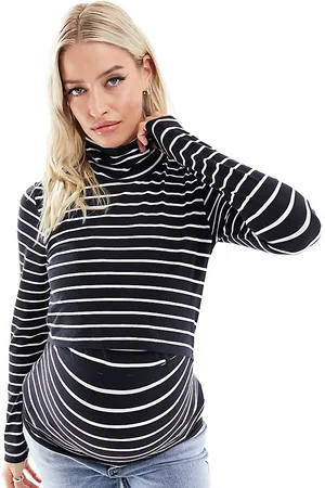Mama;licious Mamalicious - Top in jersey accollato a righe