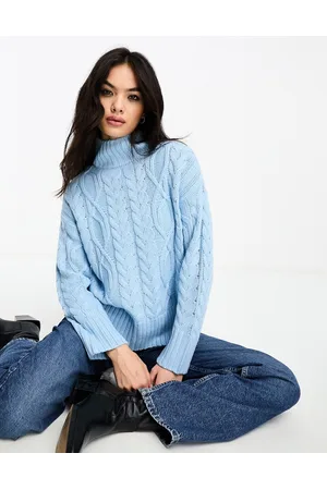 Brave Soul Maglione dolcevita lavorato a trecce pallido