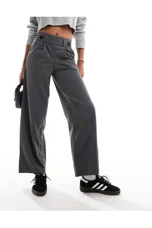 JDY Pantaloni sartoriali corti a fondo ampio e vita alta scuro