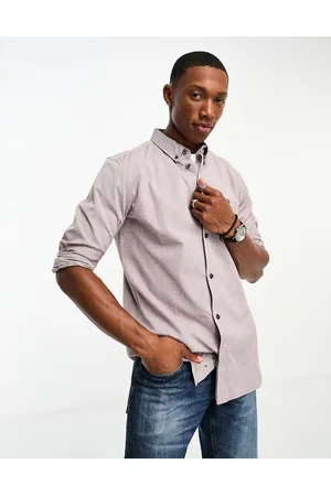 French Connection Camicia Oxford a maniche lunghe bordeaux