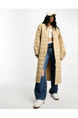 Rains Cappotto lungo foderato beige trapuntato