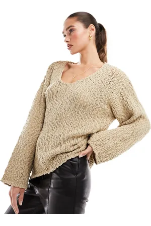NA-KD Maglione lavorato strutturato beige