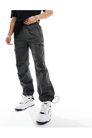 River Island Pantaloni cargo grigi con tasche con zip