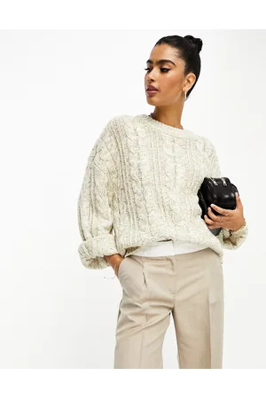NA-KD X Hanna Schonberg - Maglione a trecce oversize sporco