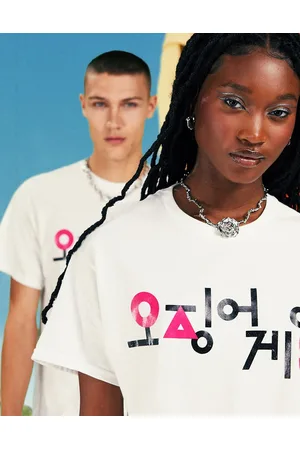 ASOS X Squid Game: The Challenge - T-shirt unisex bianca con logo