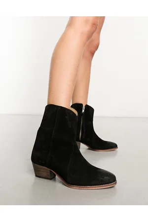Free People New Frontier - Stivali stile western neri in camoscio