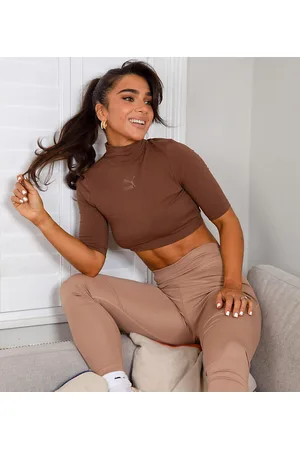 PUMA In esclusiva per ASOS - Training x Stef Fit - Leggings modellanti a vita alta color tortora
