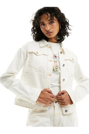 Bolongaro Giacca di jeans color crema stile western in coordinato