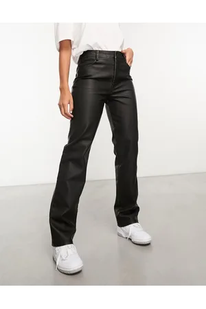 ASOS Pantaloni dritti in pelle sintetica slavato