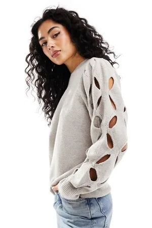 VILA Maglione crema con cut-out sulle maniche
