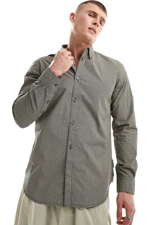 French Connection Camicia a maniche lunghe elegante colore blu marino con stampa