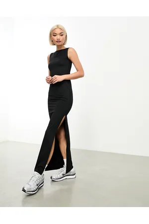 Weekday Annie - Vestito lungo con spacco laterale e scollo a barchetta