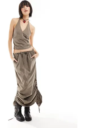 JJXX Gonna cargo lunga color talpa in coordinato