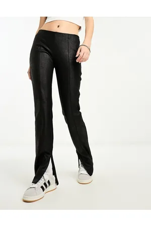 Weekday Dalia - Pantaloni neri slim in pelle sintetica