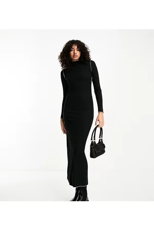 VERO MODA Vestito lungo in jersey con maniche lunghe e bordi smerlati