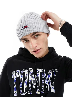 Tommy Hilfiger Berretto chiaro a coste con logo a bandiera