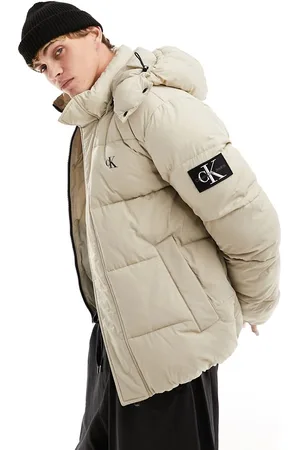 Calvin Klein Essentials - Piumino color tortora con logo