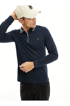 Farah Milan - Polo a maniche lunghe con zip