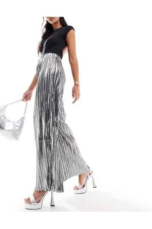 SELECTED Femme - Pantaloni a fondo ampio metallizzati