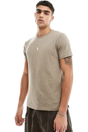 Ralph Lauren T-shirt beige mélange con logo centrale