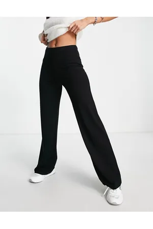 ASOS Pantaloni basic in jersey con fondo ampio neri