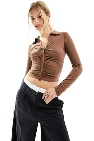 Hollister Polo marrone con bottoni