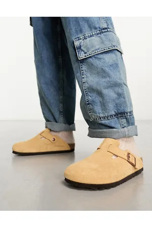 Birkenstock Boston - Zoccoli in camoscio color beige latte