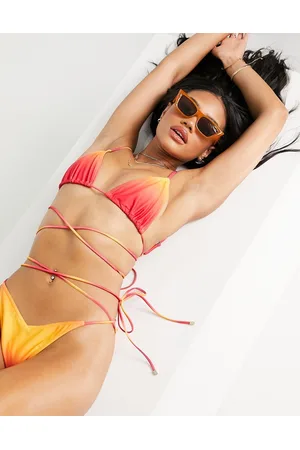 South Beach Top bikini a triangolo avvolgente rosa sfumato