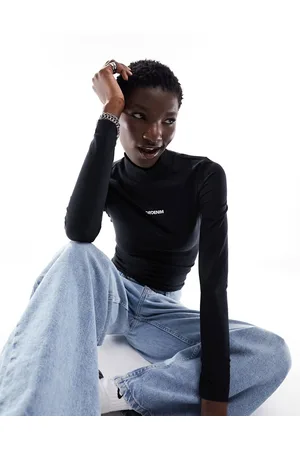 Dr Denim Carah - Top slim a maniche lunghe con collo a lupetto
