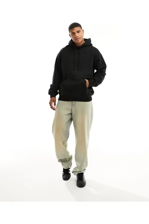 Dr Denim Damien - Felpa pesante nera con cappuccio e logo