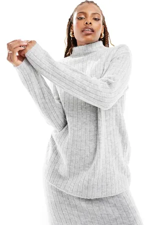 ASOS Maglione oversize a coste con collo alto in coordinato