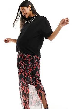 Mama;licious Mamalicious Maternity - Gonna lunga in rete con stampa astratta rossa