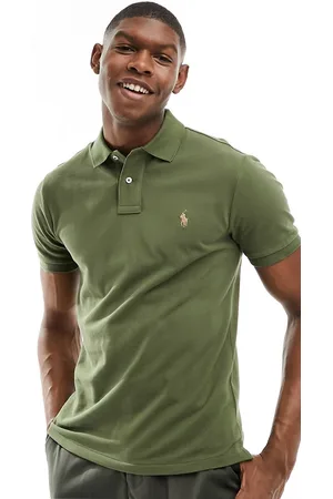 Ralph Lauren Polo slim in piqué salvia con logo