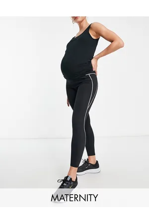 South Beach Maternity - Leggings neri con cuciture overlock