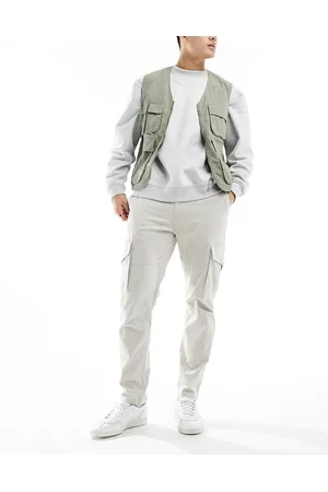 Only & Sons Pantaloni cargo slim affusolati écru
