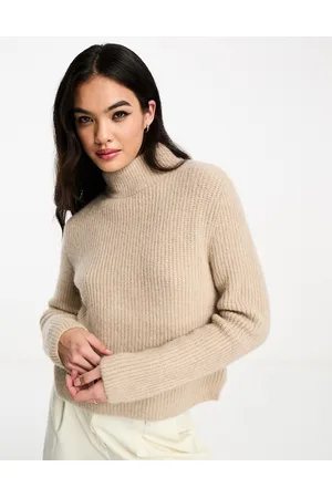 & OTHER STORIES Maglione in lana di alpaca accollato beige a coste