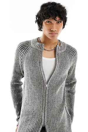 Reclaimed Maglione a coste con zip