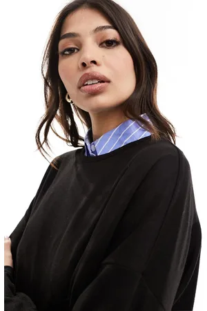 New Look Top in maglia nera a maniche lunghe